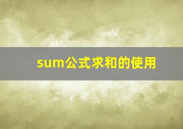 sum公式求和的使用