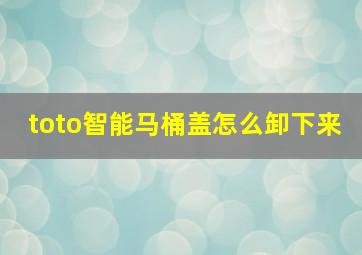 toto智能马桶盖怎么卸下来