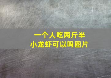 一个人吃两斤半小龙虾可以吗图片