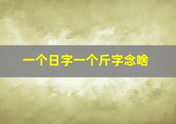 一个日字一个斤字念啥