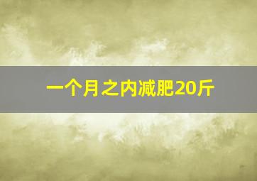 一个月之内减肥20斤