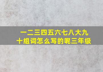 一二三四五六七八大九十组词怎么写的呢三年级