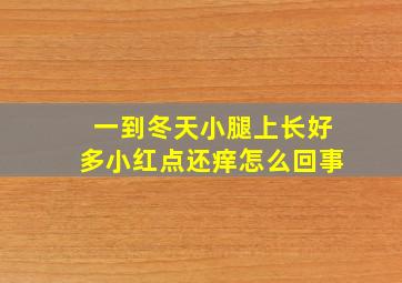 一到冬天小腿上长好多小红点还痒怎么回事