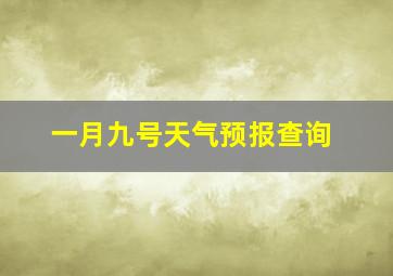 一月九号天气预报查询