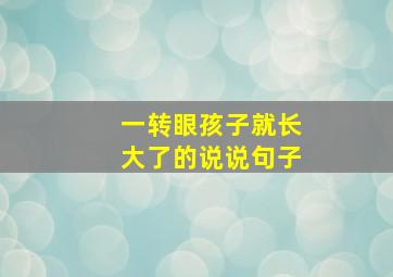 一转眼孩子就长大了的说说句子