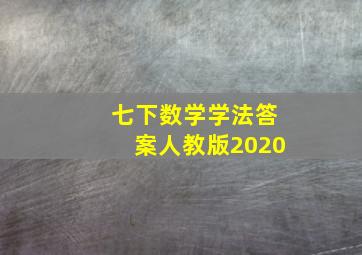 七下数学学法答案人教版2020