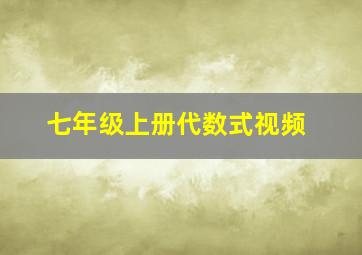 七年级上册代数式视频