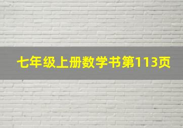 七年级上册数学书第113页