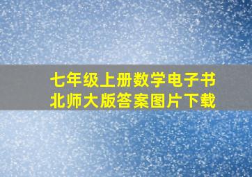 七年级上册数学电子书北师大版答案图片下载