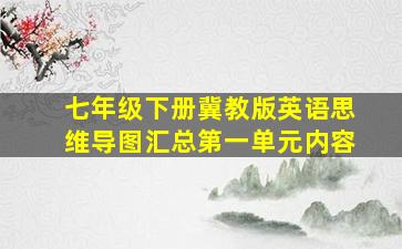 七年级下册冀教版英语思维导图汇总第一单元内容