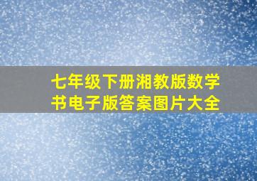 七年级下册湘教版数学书电子版答案图片大全