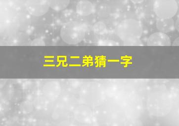 三兄二弟猜一字