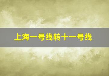 上海一号线转十一号线