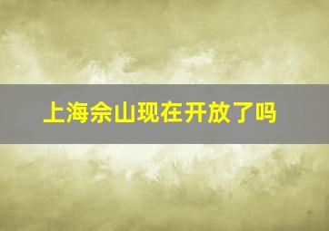 上海佘山现在开放了吗