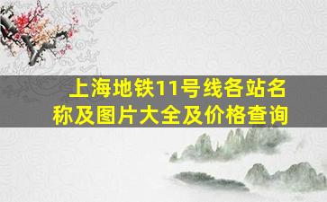 上海地铁11号线各站名称及图片大全及价格查询