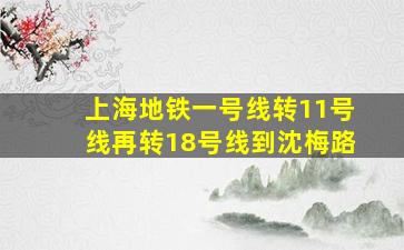 上海地铁一号线转11号线再转18号线到沈梅路