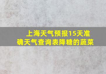 上海天气预报15天准确天气查询表降糖的蔬菜