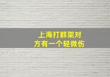 上海打群架对方有一个轻微伤