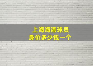 上海海港球员身价多少钱一个