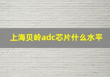 上海贝岭adc芯片什么水平