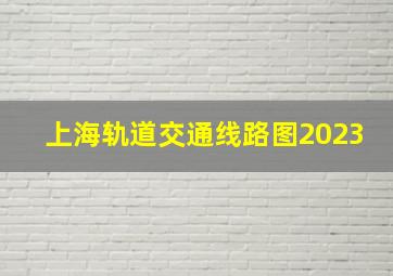 上海轨道交通线路图2023