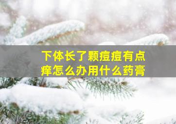 下体长了颗痘痘有点痒怎么办用什么药膏