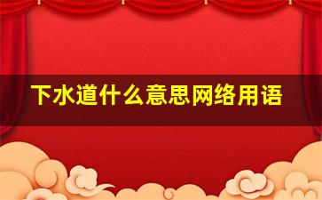 下水道什么意思网络用语