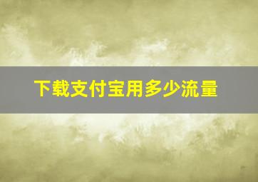 下载支付宝用多少流量