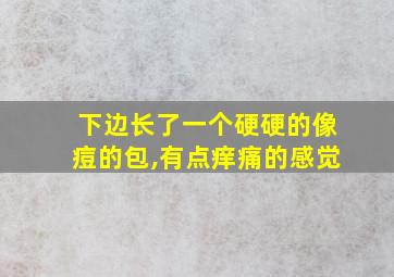 下边长了一个硬硬的像痘的包,有点痒痛的感觉