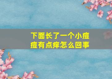 下面长了一个小痘痘有点痒怎么回事