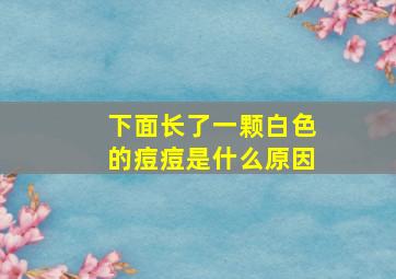 下面长了一颗白色的痘痘是什么原因