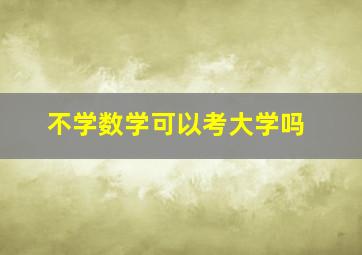 不学数学可以考大学吗