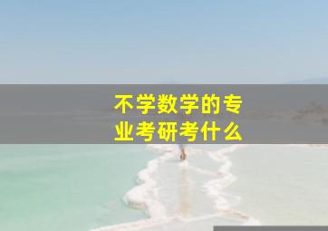 不学数学的专业考研考什么