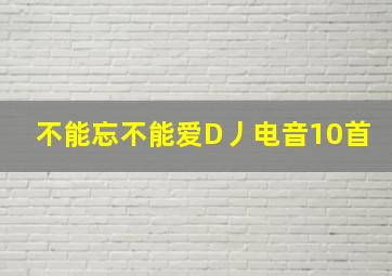 不能忘不能爱D丿电音10首