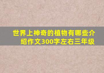 世界上神奇的植物有哪些介绍作文300字左右三年级