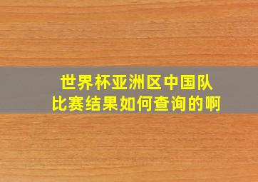 世界杯亚洲区中国队比赛结果如何查询的啊