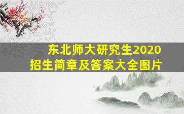 东北师大研究生2020招生简章及答案大全图片