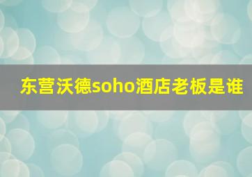 东营沃德soho酒店老板是谁