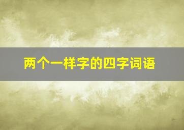 两个一样字的四字词语