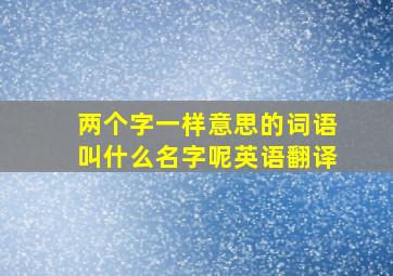 两个字一样意思的词语叫什么名字呢英语翻译