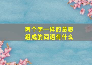 两个字一样的意思组成的词语有什么