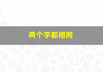 两个字都相同