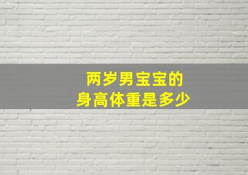 两岁男宝宝的身高体重是多少