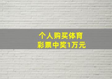 个人购买体育彩票中奖1万元