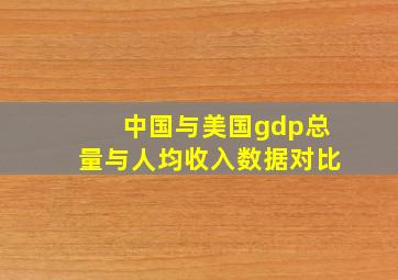 中国与美国gdp总量与人均收入数据对比