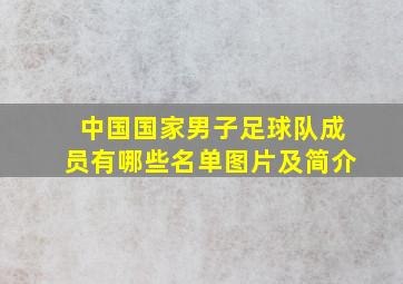 中国国家男子足球队成员有哪些名单图片及简介