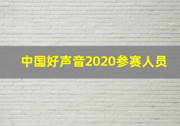 中国好声音2020参赛人员