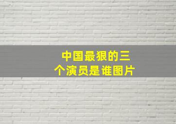 中国最狠的三个演员是谁图片