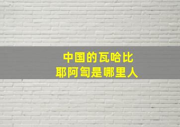 中国的瓦哈比耶阿訇是哪里人