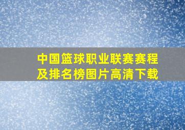 中国篮球职业联赛赛程及排名榜图片高清下载